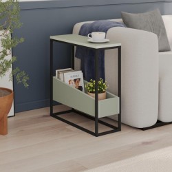 Tavolino da salotto Lido in ash green e struttura in metallo nero