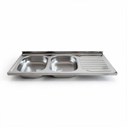 Lavello appoggio 50 series 120x50 cm 2 vasche SA127 destro