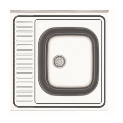 Lavello da appoggio SA24 una vasca 60x60cm. inox