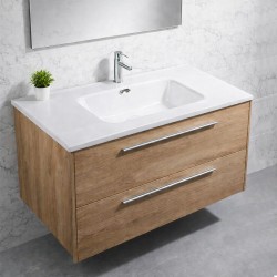 Lavabo da appoggio Bulnes100 in ceramica bianco lucido 101x46.5 cm.