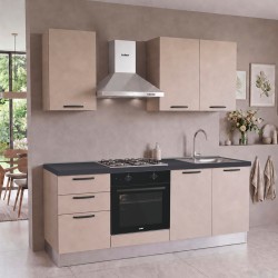 Cucina Taurusnew 195 cm reversibile in cashmere con elettrodomestici inclusi Industrie...