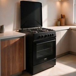 Cucina a gas Tremiti 60x60 con forno a gas e grill elettrico 70 litri nero classe A...