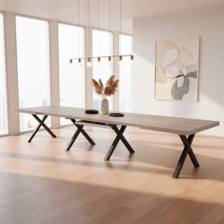 Tavolo Milonga480 180x100 cm. allungabile 480 cm con piano in olmo e gambe antracite