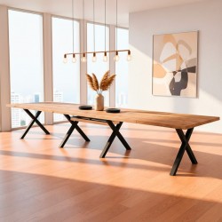 Tavolo Milonga480 180x100 cm. allungabile 480 cm. con piano in rovere nodato e gambe...