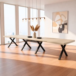 Tavolo Milonga410 160x90 cm. allungabile 410 cm con piano in cashmere e gambe...
