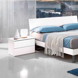 Comodino Manitoba 2 cassetti colore bianco