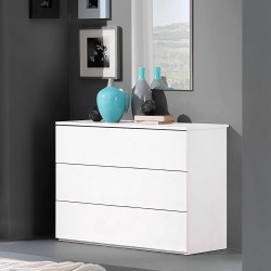 Comò Manitoba 3 cassetti colore bianco