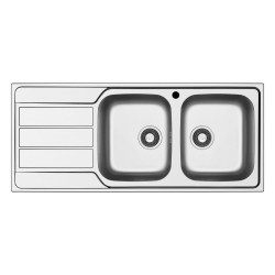 Lavello incasso Tirreno116 con 2 vasche destre e gocciolatoio sinistro inox scatolato...
