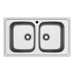 Lavello da incasso Tirreno862 2 vasche 86x50 inox scatolato singolarmente