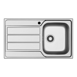 Lavello da incasso Tirreno861 con 1 vasca destra con gocciolatoio sinistro inox...