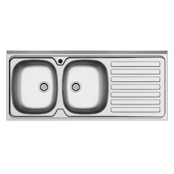 Lavello da appoggio Mediterraneo120 con 2 vasche sinistre e gocciolatoio destro con...
