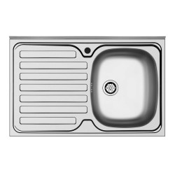 Lavello da appoggio Mediterraneo801 con 1 vasca destra e gocciolatoio sinistro con...
