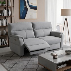 Divano relax 3 posti Alice con 2 recliner elettrici in Nabucco 38 grigio