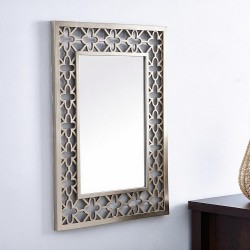 Specchio decorativo da parete MRHW8903 rettangolare con cornice con motivo traforato a...