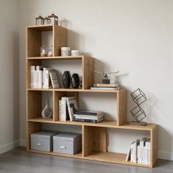 Libreria a scala Alis 145x145 cm. rovere