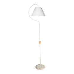 Lampada da terra a stelo Geo ASZ1043 con paralume in PVC effetto tessuto bianco