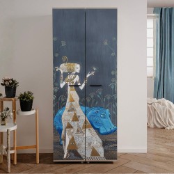 Scarpiera Hippo 02A con due ante battenti decorate by Mauro Bergonzoli e 15 ripiani...