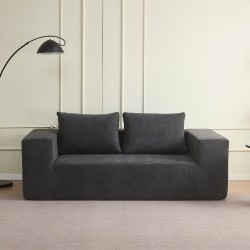 Divano Kelly imbottitura in schiuma con rivestimento in tessuto KSR26-21 grigio scuro...