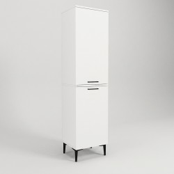 Mobile multiuso Singa con cesto porta biancheria colore bianco