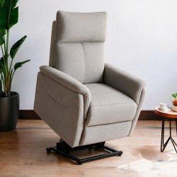 Poltrona alzapersona Motion con recliner elettrico 1 motore in tessuto G375 beige
