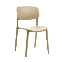 Sedia in polipropilene Loop con schienale ergonomico con apertura colore cashmere set 4...