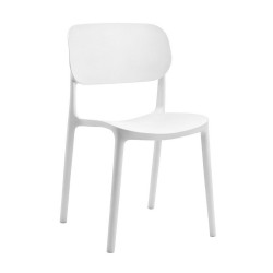 Sedia in polipropilene Loop con schienale ergonomico con apertura colore bianco set 4...