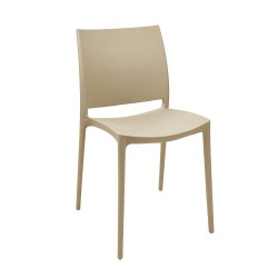 Sedia in polipropilene Sfera con design ergonomico colore cashmere set 4 pezzi