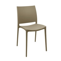 Sedia in polipropilene Sfera con design ergonomico colore taupe set 4 pezzi
