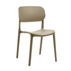 Sedia in polipropilene Loop con schienale ergonomico con apertura colore taupe set 4 pezzi