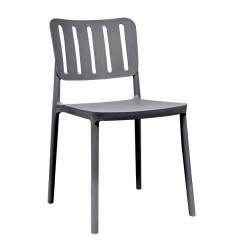 Sedia in polipropilene Nexa con schienale con aperture verticali dark grey set 4 pezzi
