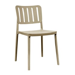 Sedia in polipropilene Nexa con schienale con aperture verticali taupe set 4 pezzi