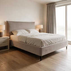 Letto matrimoniale Line contenitore in tessuto Aragon 20 taupe