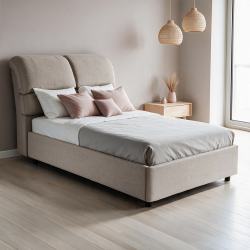Letto una piazza e mezza Sofaback contenitore in tessuto Aragon 20 taupe