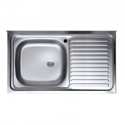 Lavello appoggio SA9050 1 vasca con gocciolatoio destro 90x50 cm. inox