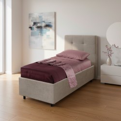 Letto singolo Ascoli contenitore in tessuto Enjoy 03 tortora