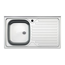 Lavello appoggio SA10050 1 vasca con gocciolatoio destro 100x50 cm. inox