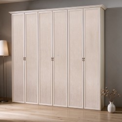 Armadio Epoca 6 ante battenti cassa e frontali in patinato beige