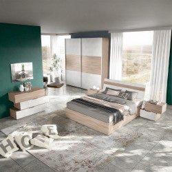 Camera da letto Denise 05 con letto contenitore e armadio scorrevole 2 ante con...