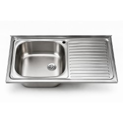 Lavello appoggio SA9050 1 vasca con gocciolatoio destro 90x50 cm. inox