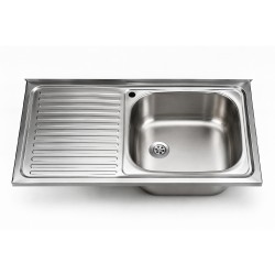 Lavello appoggio SA9050 1 vasca con gocciolatoio sinistro 90x50 cm. inox