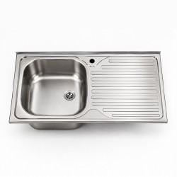 Lavello appoggio SA10050 1 vasca con gocciolatoio destro 100x50 cm. inox