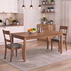 Tavolo allungabile Firenze 140x85 con allunga da 40 cm. noce naturale
