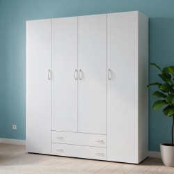 Armadio 4 ante 2 cassetti Seba 4 colore bianco