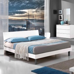 Letto matrimoniale giroletto Manitoba bianco