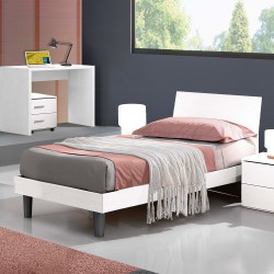 Letto singolo giroletto Manitoba bianco