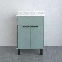 Mobile lavatoio 9042KV 2 ante battenti 60x50x85 cm. con asse di lavaggio colore verde...