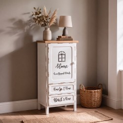 Mobile multiuso Breslavia con  1 anta e 2 cassetti H 100 cm. in stile shabby colore...