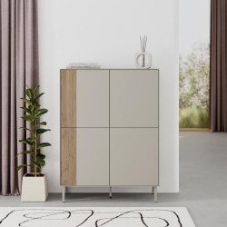 Mobile multiuso Vena con 4 ante colore rovere e cashmere