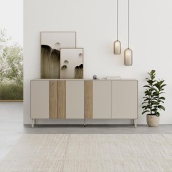 Credenza Vena 4 ante colore rovere e cashmere