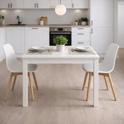 Tavolo allungabile Firenze 90x60 bianco frassinato